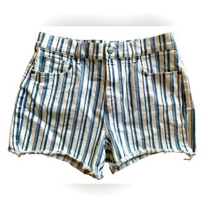 LOFT Cut Off Striped Jean Shorts Size 6